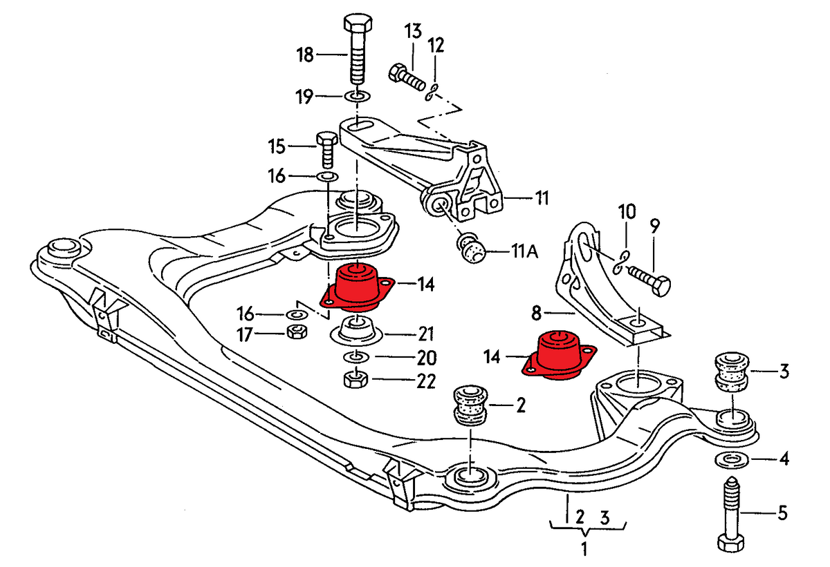 VERKLINE ELA-002-75 Gearbox mounts for Audi B4 I5 (street hardness) - image 2 of 3