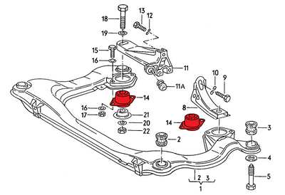 Getriebelager für Audi B4 I5 (Straßenhärte)