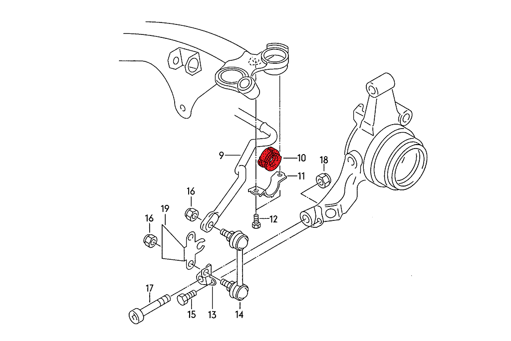 VERKLINE POW-006-75 Rear anti roll bar bush 17mm for Audi C4 / V8 D11 - street hardness - image 2 of 4