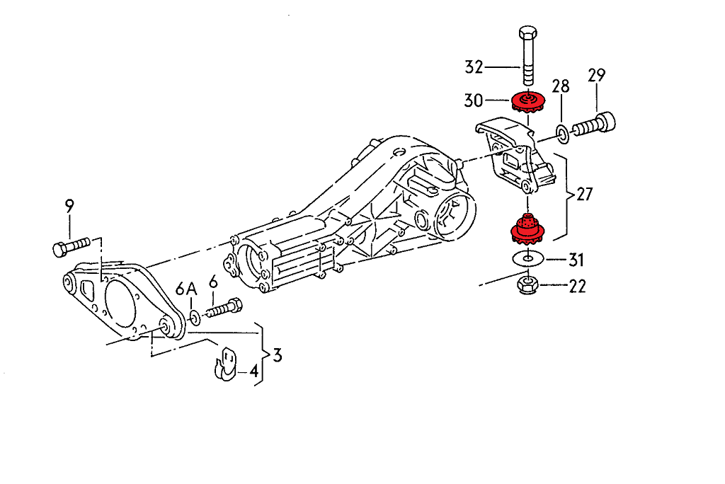 VERKLINE POW-013-85 Rear diff mounting polyurethane bushings - Audi - 38 mm - track hardness - image 2 of 3