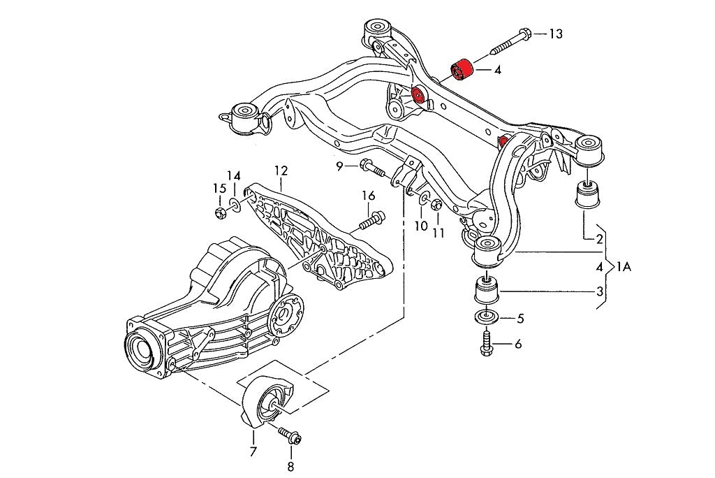 VERKLINE POW-071-75 Rear diff rear mounting sleeves (pair) - Audi B6/B7 - image 2 of 3