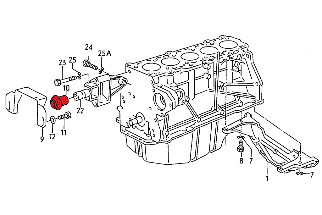 VERKLINE POW-082-75 Polyurethane front snub engine mount - Audi B2/B3/B4/B5/C4 - image 2 of 3