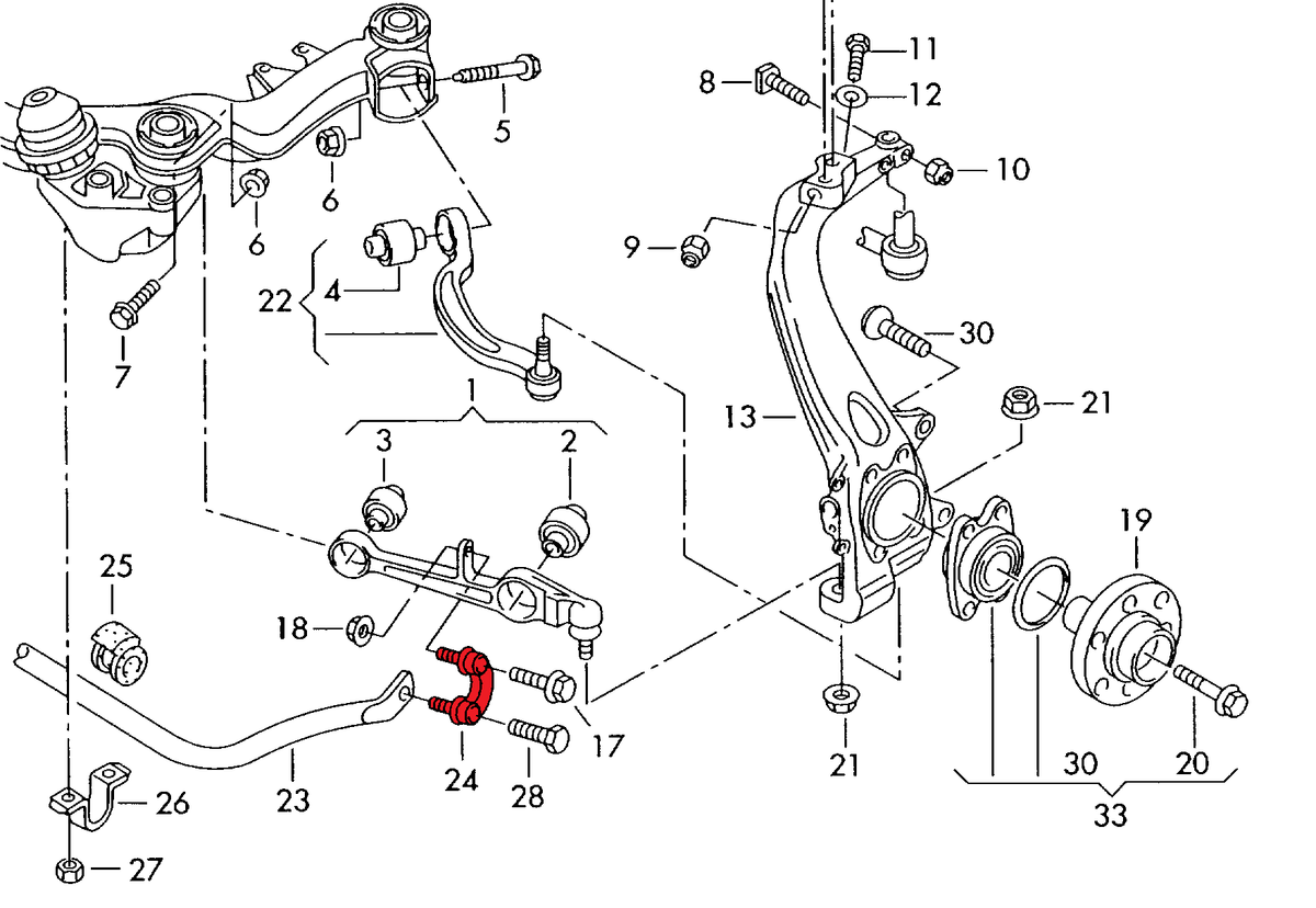 VERKLINE ELA-006 Łączniki stabilizatora przednie Audi B6/B7 A4 S4 RS4 - image 2 of 4