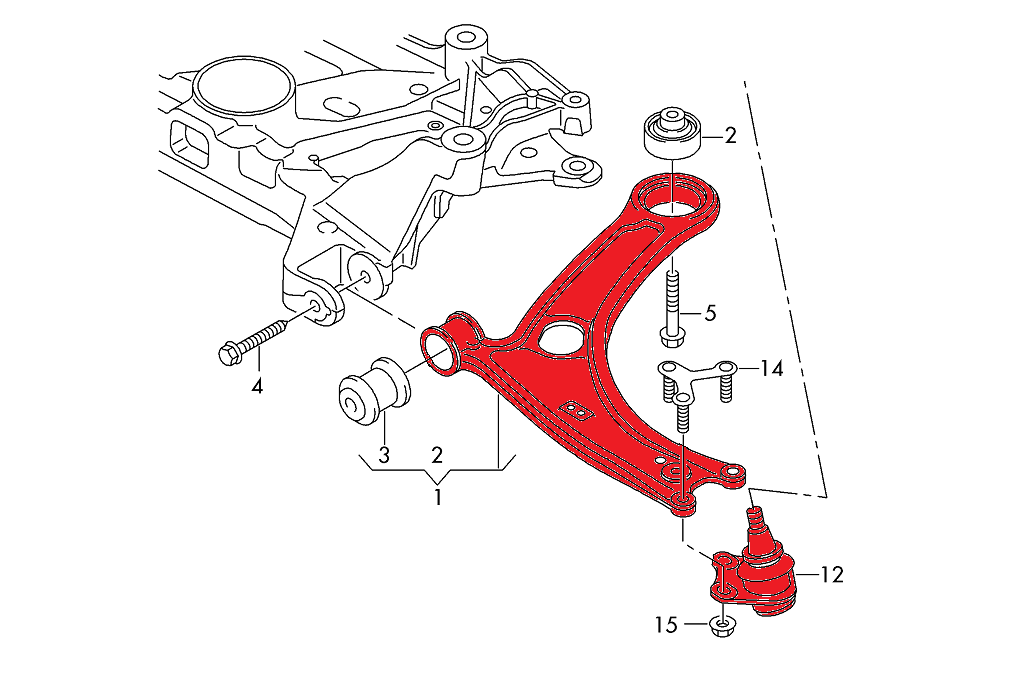 VERKLINE WAS-016 Adjustable tubular front race wishbones MQB Audi RS3 S3 A3 8V Golf Mk7 Seat Leon 5F - image 2 of 4