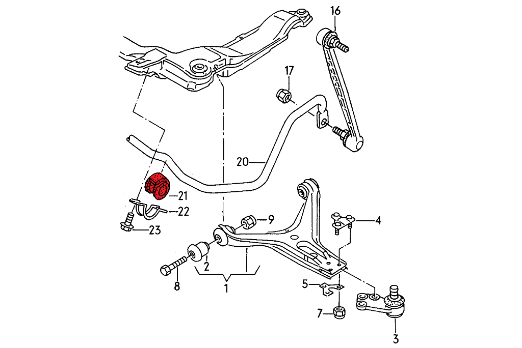 VERKLINE POW-020-75 Front anti roll bar bush 28mm - Audi RS2 - street hardness - image 2 of 4