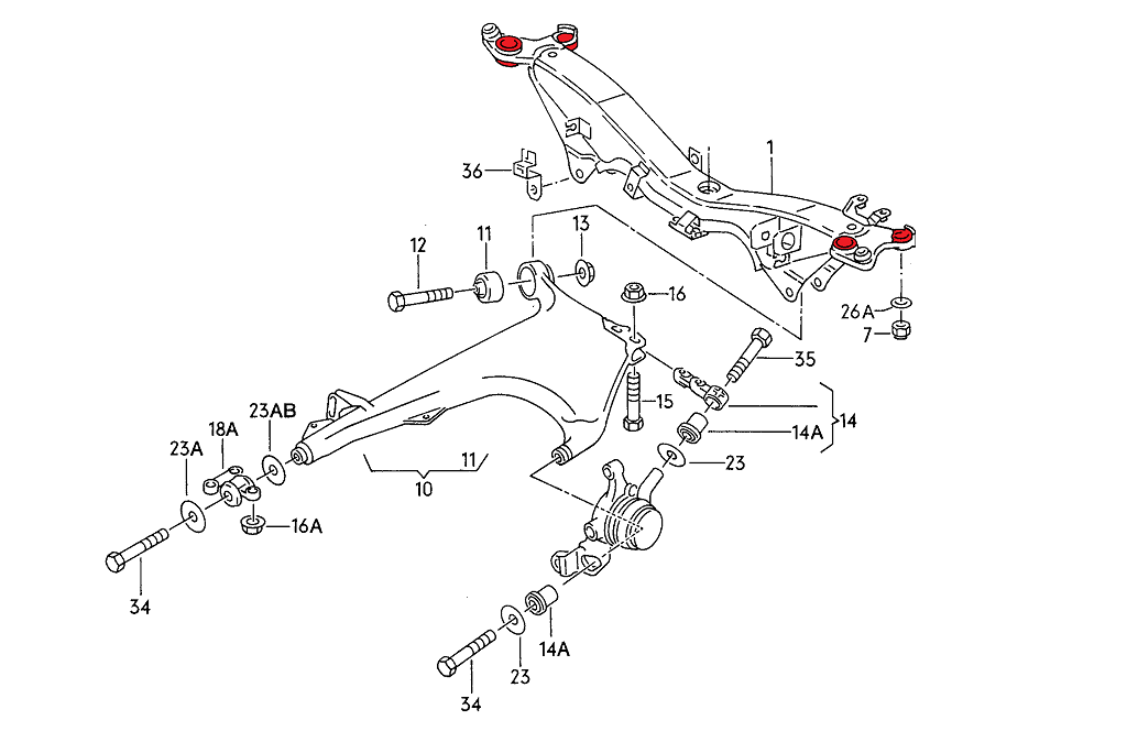 VERKLINE SBK-011 Subframe bushings rear Audi C4 (S4/S6/UrS4/UrS6) / V8 (D11) / 200 C3 - image 3 of 5