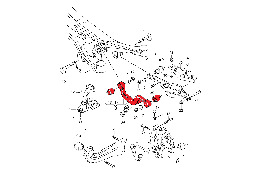 VERKLINE WAS-048 Rear fully adjustable control arms uniball Audi TT TTS TTRS 8J 8S RS3 S3 A3 8P 8V 8VFL Golf Mk5 Mk6 Mk7 Scirocco - image 2 of 4