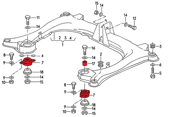 Differential Mounts for Audi Quattro B3/B4 (Track hardness) - zastosowanie