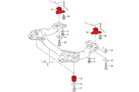 Front polyurethane subframe bushings for Audi 100 / S4 / S6 / UrS4 / UrS6 ( C4 ) - zdjecie 2