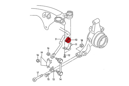 Rear Anti Roll Bar Bush 17mm for Audi C4 / V8 D11 - Street Hardness