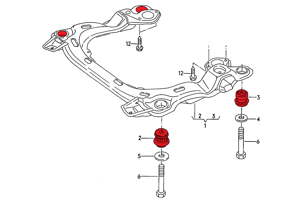 VERKLINE SBK-010 Front subframe bushings Audi V8 D11 / 200 C3 (type 44) - image 3 of 5